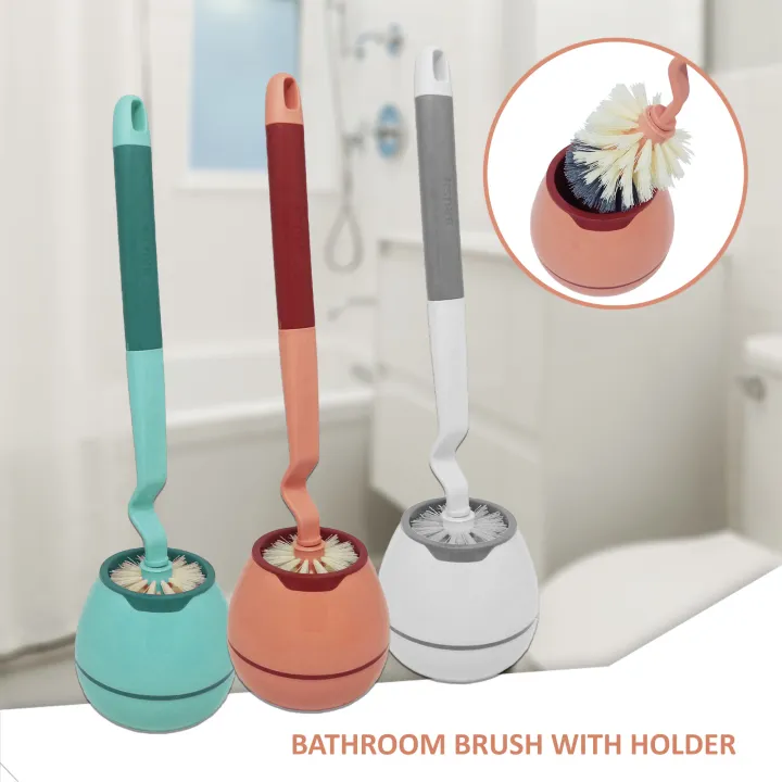 Curved Brush Plastic Handle Long Toilet Brush Corner Cleaner Multi
