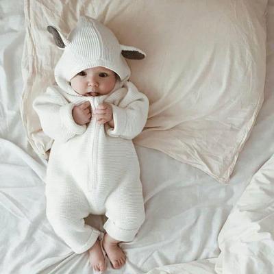 [COD] Foreign trade baby jumpsuit cute hooded rabbit ears long-sleeved jacket zipper YP0307