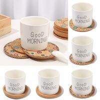 (Yetta)ที่รองจานทนทานที่วางแก้วกันลื่นบนโต๊ะอาหาร Decor Cork Coasters Anti Hot Heat Pad เสื่อถ้วยไม้ทนความร้อน