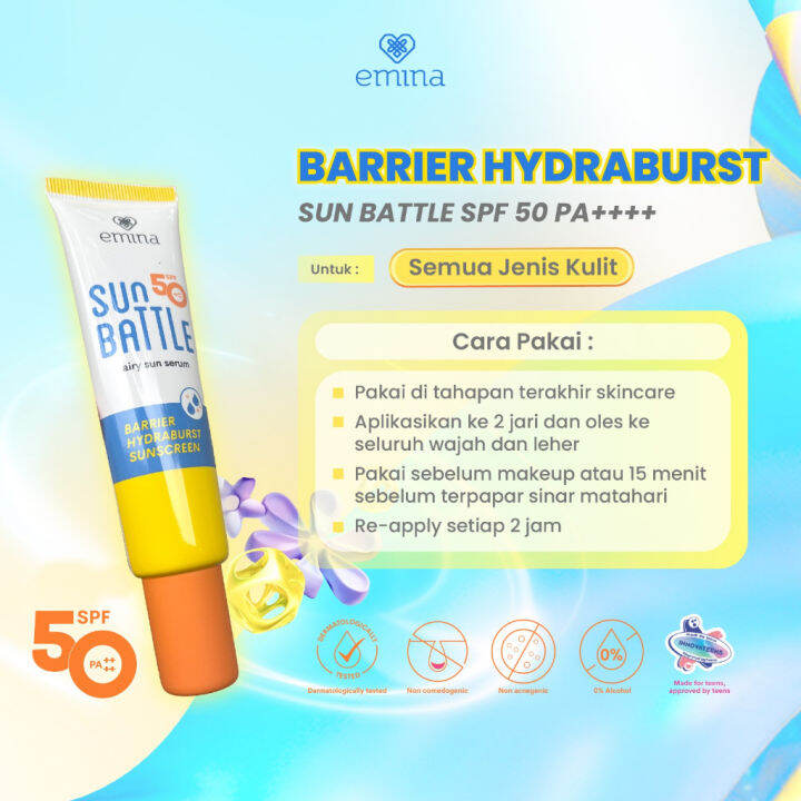 Emina Sun Battle Barrier Hydraburst Sunscreen SPF 50 PA+++ | Lazada ...