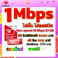 ✅โปรเทพ 1 mbps ไม่อั้นไม่ลดสปีด Max speed 15 mbps มีโทรฟรีทุกเครือข่ายโบนัส2000+200นาที แถมฟรีเข็มจิ้มซิม✅