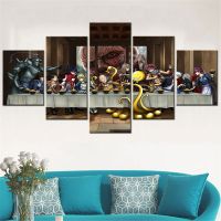 The Last Supper Anime Crossover Canvas Wall Art Pictures Japan Anime Figure Poster Home Interior Paintings Decor Live Room Frame