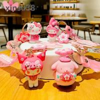 XINSU38 แฟชั่น Kawaii สร้างสรรค์ คิตตี้ Cinnamoroll เสน่ห์กระเป๋า KEYFOB ของขวัญเครื่องประดับ สีชมพูค่ะ คุโรมิ จี้สุนัข Yugui พวงกุญแจคิตตี้ พวงกุญแจ Kuromi พวงกุญแจการ์ตูน