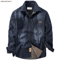 Denim Long-sleeved Mens Shirt 2022 New High-quality Mens Casual Fit Large Size Mens Oversized Shirt Mens Clothing S-4XL