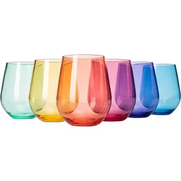  Ciaell 4 Pack Wine Plastic Glasses - 15OZ Unbreakable