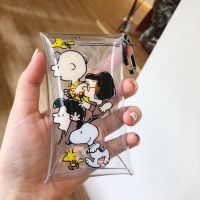 【Ready Stock!!】Korea Ins Snoopy Charlie Brown Transparent Pvc Mini Bag Coin Purse Headphones Storage Bag Card bag Lipsticks Bag