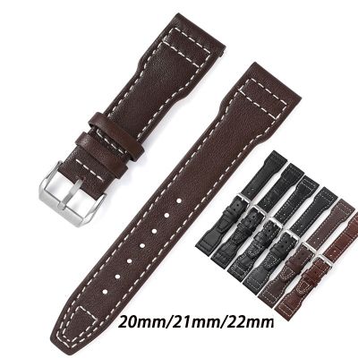 Tali Jam Tangan Kulit Asli untuk Tgbig Pilot Spitfire TOP GUN Coklat Hitam Tali Jam Tangan Kulit Sapi 20Mm 21Mm 22Mm Aksesori Gelang