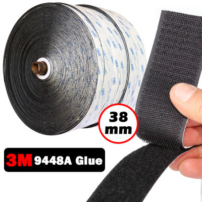 1 meter length 38mm Width 3M 9448A Glue Velcro Tape Heavy Duty Self Adhesive Hook &amp; Loop Tape Fastener for Home DIY Car Decoration