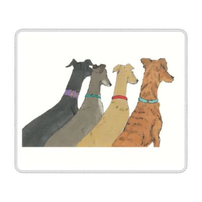 Waiting Greyhounds Dog Mouse Pad with Locking Edge Gaming Mousepad Non Slip Rubber Greyhound Whippet Sighthound Office Desk Mat