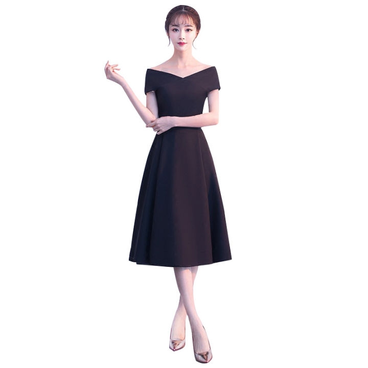 evening-dress-2022-new-black-company-annual-banquet-shoulder-dignified-elegant-slim-long-dress