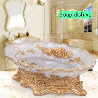 European style luxury Bathroom accessories set romantic flowers antique resin wash Suit bathroom supplies mouthwash cup