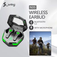 S-Way หูฟังลดเสียงรบกวนหูฟังสำหรับเล่นเกม N35 TWS หูฟังไร้สาย9D บลูทูธ5.2หูฟังเพลงพร้อมไมโครโฟน