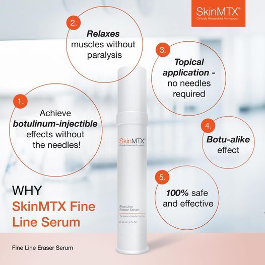 skin-mtx-fine-line-serum-30ml-เซรั่มสำหรับลดเลือนริ้วรอยแห่งวัย-ช่วยให้ริ้วรอยแลดูตื้นขึ้นด้วยเป็ปไทด์-ประเภทเดียวกับโบท็อกซ์-skinmtx-ริ้วรอยตื้น