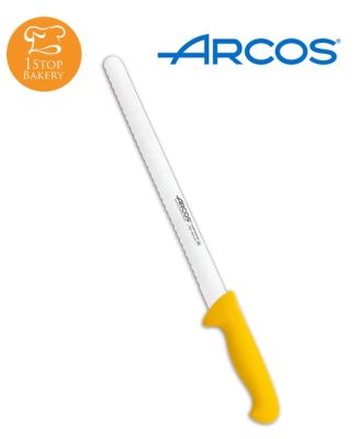 Arcos Spain 293700 Pastry Knife Flexible - Yellow 300mm/มีดหั่นขนมปังฟันเลื่อย