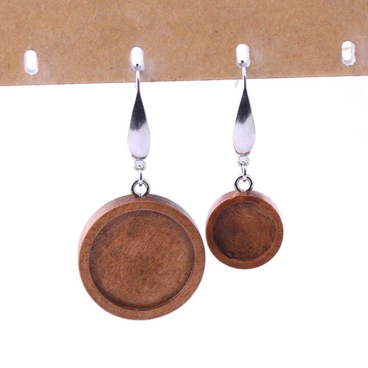 reidgaller-5-pairs-brown-wood-cabochon-earring-base-12mm-20mm-dia-blank-bezel-settings-diy-stainless-steel-ear-wire-hooks