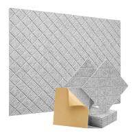 12 Pack Soundproof Wall Panels Acoustic Foam Panels for Recording Studio,Office Silver-Gray