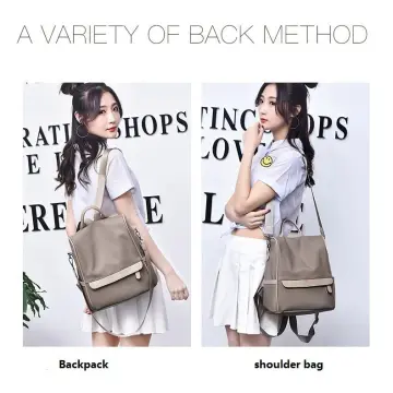 White leather backpack on sale purse