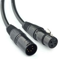 5X XLR Male 3 Pin to XLR Female 5 Pin &amp; XLR Female 3 Pin to XLR Male 5 Pin Audio Cable, for Microphone DMX Stage Light