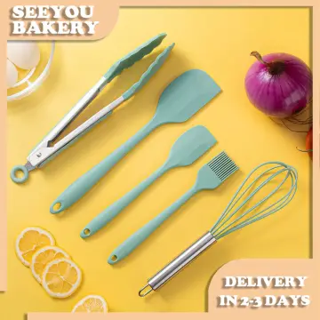 Silicone Kitchen Utensils Set For Cooking Baking Yellow Non Stick