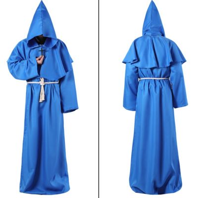 Medieval Monks Hooded Robe Costume Halloween Costume Cosplay for Men Women