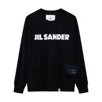 JIL SANDER เสื้อกันหนาวมีเสื้อฮู้ดทรงหลวม,สเวตเตอร์ลำลองสำหรับทั้งหญิงและชายตัวอักษรคลังสินค้าพร้อม