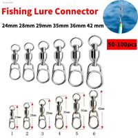 ✲∈✒ 50-100Pcs Fishing Connector Rolling Swivel Snap Stainless Steel Fishing Swivels Ball Bearing Fast Snap Clip Fishing Lure Connect