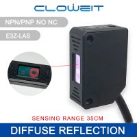 Cloweit Square Laser Sensor 35cm Adjustable NPN PNP Mirror Lens Diffuse Optical Infrared Photo Cell Proximity Switches E3Z-LAS