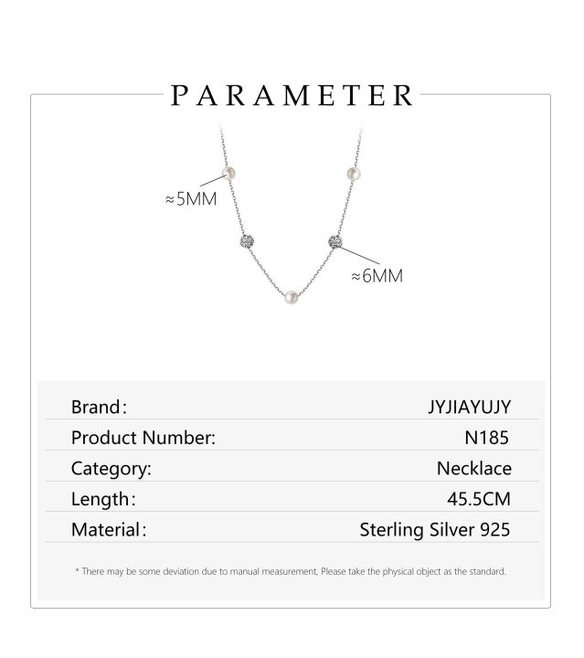 jyjiayujy-สร้อยคอ-s925เงินสเตอร์ลิงแท้ทั้งหมด100-เพทายไข่มุก6มม-มีในสต็อกคุณภาพสูงเครื่องประดับแฟชั่นไม่ก่อให้เกิดอาการแพ้ของขวัญใช้ประจำวัน-n185