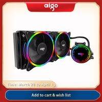 Aigo เครื่องระบายความร้อนซีพียูเย็นน้ำของเหลว Rgb ฮีทซิงค์หม้อน้ำแบบบูรณาการเคสคอมพิวเตอร์ PC 120Mm พัดลม LGA 2011/1151/1155/AM3 +/AM4 AMD