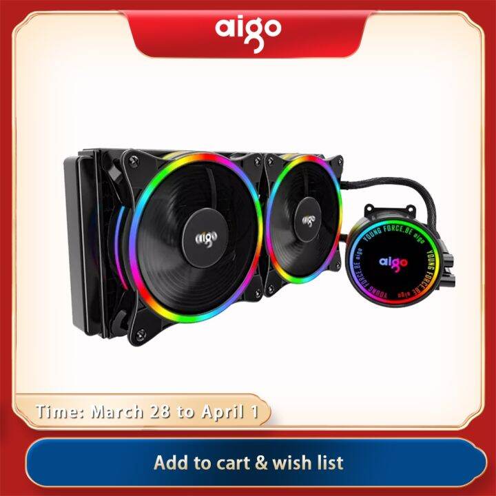 Aigo Liquid Water Cooling CPU Cooler Rgb Heatsink Integrated Radiator