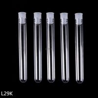 【CW】∈✐✟  50Pcs/Pack 12x100mm Transparent Laboratory Plastic Test Tubes Vials With Push Caps School Lab Supplies