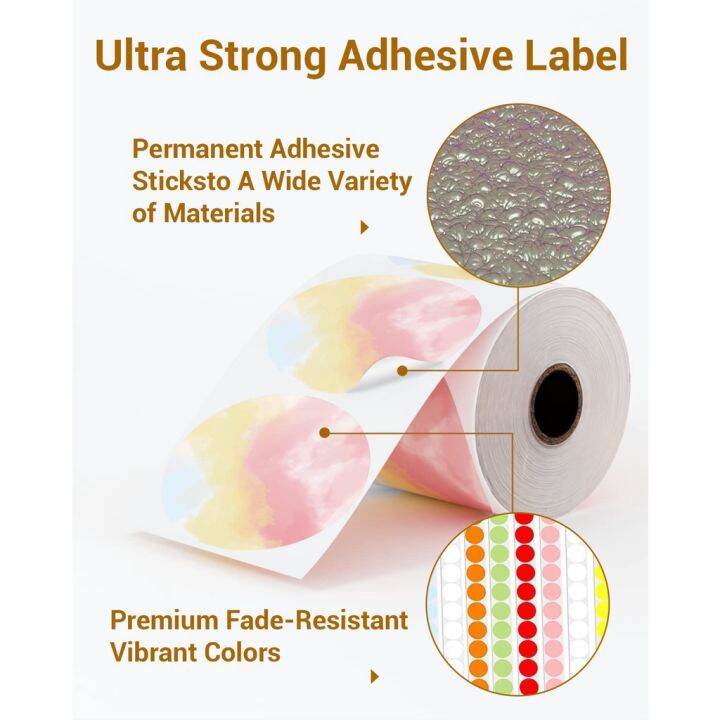 phomemo-สติกเกอร์ฉลากความร้อน-ทรงกลม-50-8-มม-2x2-นิ้ว-สําหรับเครื่องพิมพ์-d520-pm241-bt-750-ชิ้น