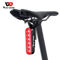 ۩ WEST BIKING Laser Bicycle Rear Light Brake Sensor Smart Taillights High Visibility Rechargeable LED Helmet Light Bike Accessorie