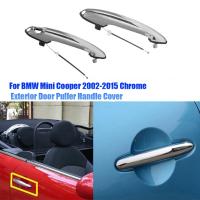 1Pair Outer Door Handle Chrome 51217198471 51217198472 for BMW Mini Cooper 2002-2015 Exterior Door Puller Handle Cover Accessories