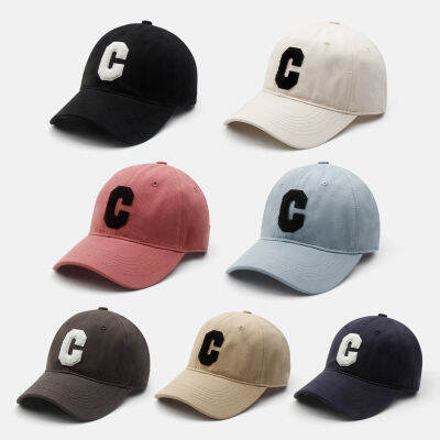 2021New Korean Version of C Letter Soft Top Baseball Hat Winter Cap Female Fashion Suzuki hat Peaked Cap Sun Hat Autumn Cap Male