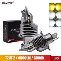 EURS Fighter Foco H4 LED Bulbs Auto Motorcycle Headlights 72W 12V 24V 6000K Super LED H4 Car Headlights Bulbs Lampada LED 8000LM Bulbs  LEDs  HIDs