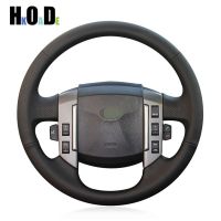 DIY Black Artificial Leather Hand-stitched Car Steering Wheel Cover for Land Rover Discovery 3 2004-2009 Car accessories