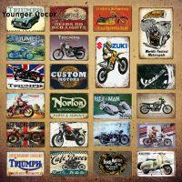 Retro Triumph Norton Motorcycles Metal Signs Custom Motors Iron Poster Wall Sticker Pub Bar Garage Decor Vintage Painting YI-084