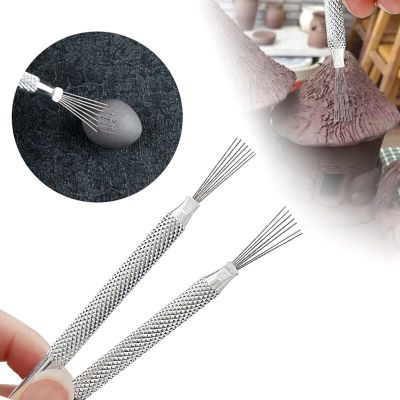 7 Pin Feather Wire Texture Ceramics Tools Polymer Clay Sculpting Modeling Tool DIY Pottery Brush Pottery Tools Cake Accessories Nails  Screws Fastener