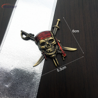 MARBIT รถจัดแต่งทรงผม3D Metal Pirate Skull Emblem Badge สติ๊กเกอร์สติ๊กเกอร์สติ๊กเกอร์รถจักรยานยนต์ Auto COVER scratches อุปกรณ์เสริมตกแต่งบุคลิกภาพ