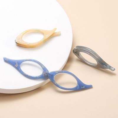 Retro Cat Eye Folding Reading Glasses Nose Clip Portable Presbyopia Glasses Oval Lens Women Men Enlarge Glass 1.00 to 4.00