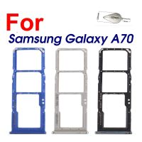 ถาดใส่ซิมการ์ดขาตั้งสำหรับ Samsung Galaxy A70 A705 A705F A705FN A705W A705FD A705GM เดิมโทรศัพท์นาโนไมโคร SD ช่องเสียบบัตรชิ้นส่วนอะไหล่อะแดปเตอร์