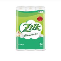 Zilk ซิลค์ คอตตอน กระดาษชำระม้วนเล็ก แพ็ค 24 ม้วน กระดาษทิชชู่ม้วนเล็ก กระดาษชำระ กระดาษทิชชู่ คอตตอน Zilk แพ็ค24ม้วน