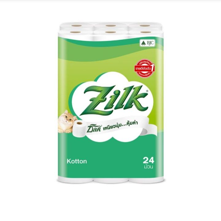zilk-ซิลค์-คอตตอน-กระดาษชำระม้วนเล็ก-แพ็ค-24-ม้วน-กระดาษทิชชู่ม้วนเล็ก-กระดาษชำระ-กระดาษทิชชู่-คอตตอน-zilk-แพ็ค24ม้วน