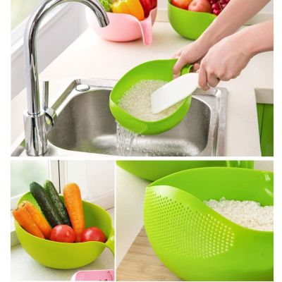 【CC】❂☑☁  Plastic Colander Sieve Rice Washing Filter Strainer Baskets Gadgets Food Grade Fruit Bowl Drainer Cleaning