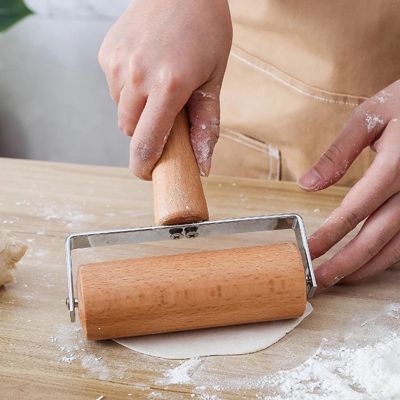 ไม้กลิ้งลูกกลิ้งพิซซ่าขนมอบกะเทาะแป้งขนมปังอุปกรณ์ทำอาหารในครัวสำหรับการอบลูกกลิ้งมือถือ