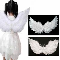 Idealhere Fairy Angel Wing เดรสเครื่องแต่งกายแฟนซีสีขาว Feather