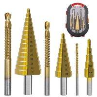 6Pcs Step Drill Bit Saw Drill Bit Set Titanium Milling Cutter 4-12 4-20 4-32mm 3 6 8mm For Woodworking Metal Core Hole Opener