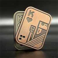 【LZ】∋☑  AA KK Metal Poker Push Card Toys Novelt Fidget Toys Spinning Top Decompression Toy Office Stress Relief Toy Gift