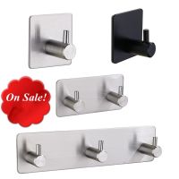 ✇☜ Newest SUS304 Black Robe Hook Wall Hook Towel Hook for Bathroom Stainless Steel Coat Hook Rustproof Hook Hanger for Kitchen